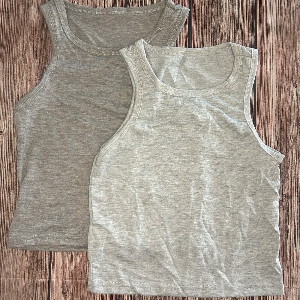 2Pcs Kids Round Neck Tank Tops